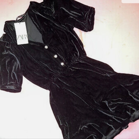 Zara Balck Velvet Dress - Picture 9 of 9